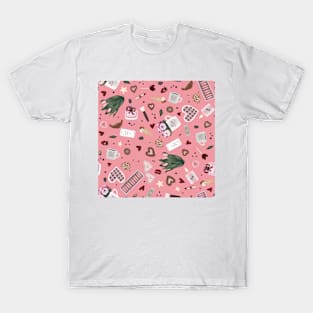 Pink Pastel Valentine Pattern T-Shirt